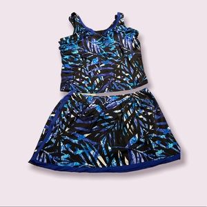 SWIMSUITS FOR ALL - Women’s Plus Size 2-piece Swim Skirtini Set Size 24 NWT